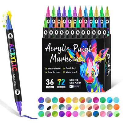 Acrylmarker Set | Präzisionsspitze | Deckende Farben für Holz, Stoff, Stein, Metall & mehr