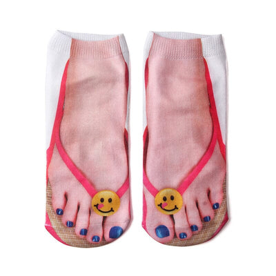 Damen Motivsocken | Maniküre-Print Design | Weiches Baumwollmischgewebe | Bequem & langlebig