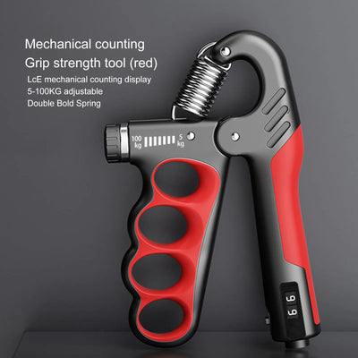 Handtrainer mit Zähler | Verstellbarer Widerstand | Griffkraft- & Unterarmtraining | Kompakt & Ergonomisch