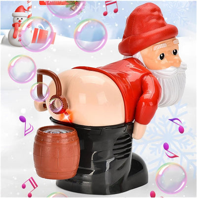 Weihnachts Seifenblasenmaschine | Santa Design | Mit Licht & Musik | Lustige Weihnachtsdeko