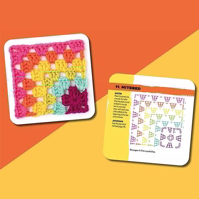 Häkelkarten-Set | 50 Musterkarten mit Anleitungen & Farbtipps | Kreativ-Box für Unterwegs