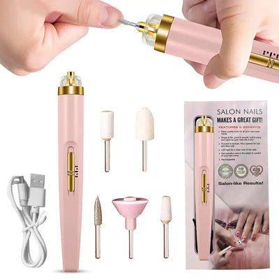 Elektrisches Maniküre-Set | Nagelbohrer & Nagelkunstwerkzeuge mit LED-Stift