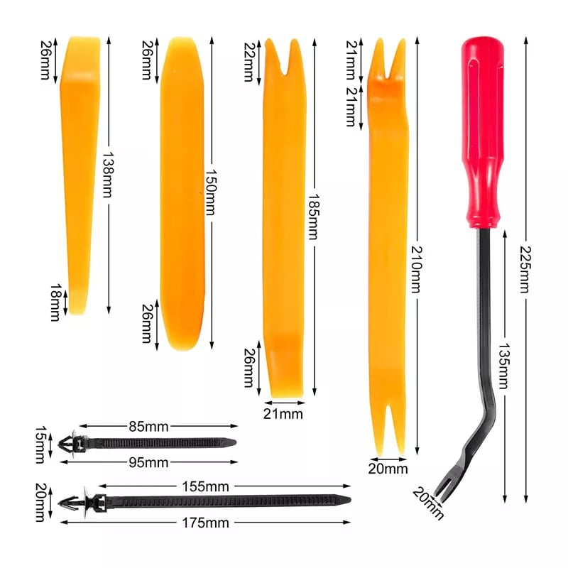 Auto Befestigungsclips Set | Nylon Clips mit Werkzeug | Universal für Stoßstangen & Türverkleidung