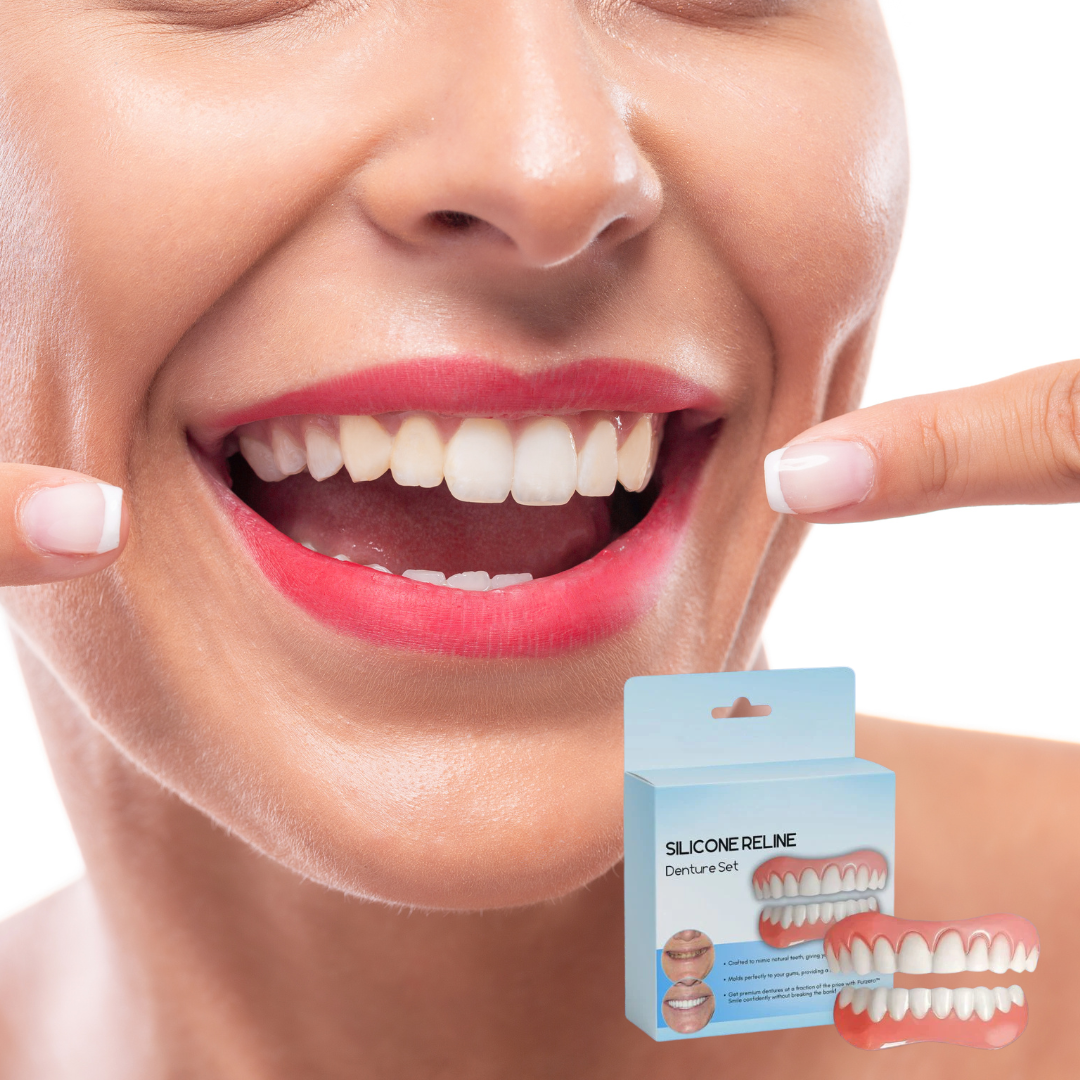 PerfektesLächeln Zahnveneers | Makelloses Lächeln | Wiederverwendbar | 1+1 Gratis | Für Ober- & Unterkiefer