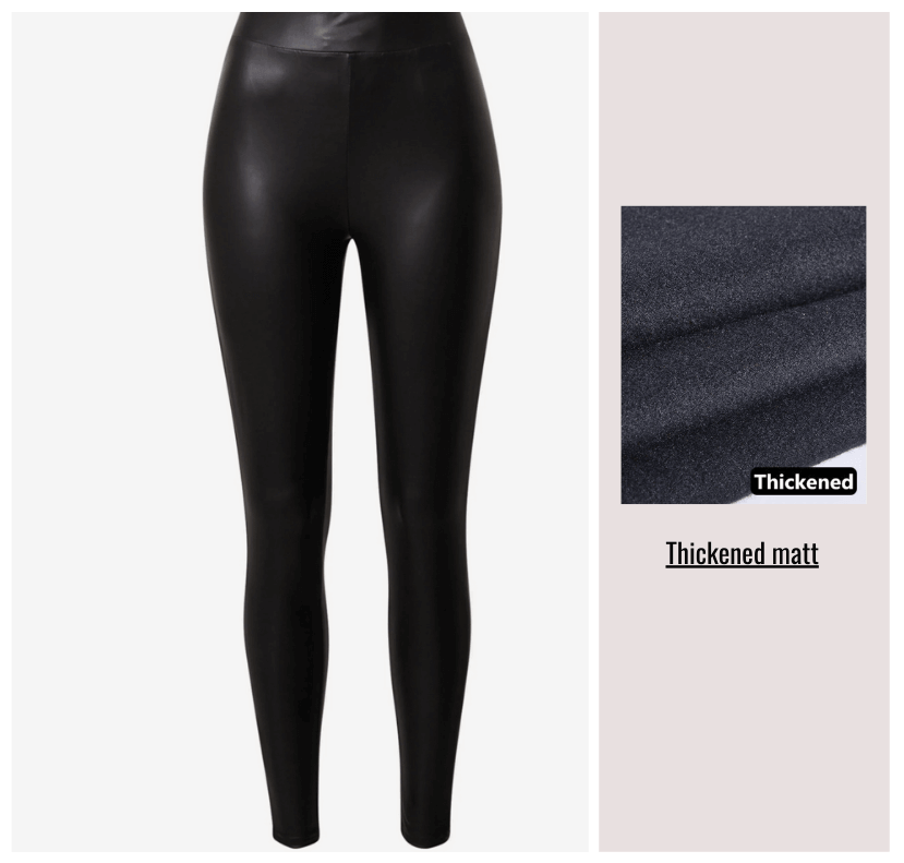 Damen Kunstleder Leggings | Figurformend mit 3D-Sculpting & breitem Bund | Atmungsaktiv, blickdicht & pflegeleicht