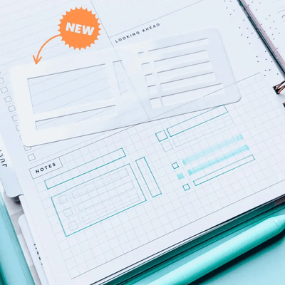 Planer Schablonen Set | Wiederverwendbare Mylar Vorlagen für Bullet Journals | 5mm Punktraster | Kreative Organisation