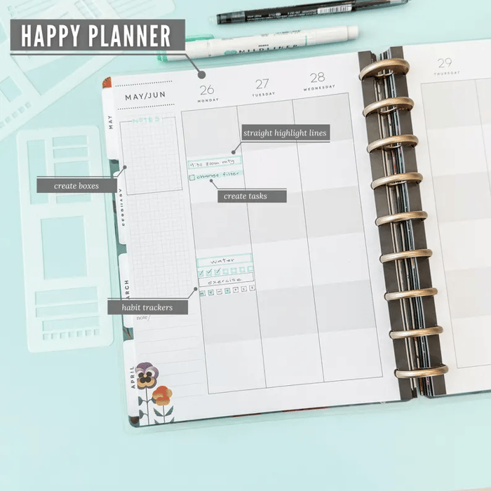 Planer Schablonen Set | Wiederverwendbare Mylar Vorlagen für Bullet Journals | 5mm Punktraster | Kreative Organisation