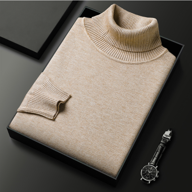 Herren Rollkragenpullover | Premium Kaschmir-Mix | Einfarbig | Weich & Warm