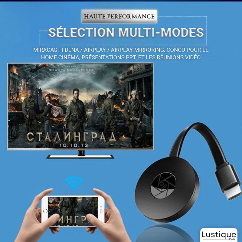 HDMI WiFi Projektor | Tragbarer Screen Mirroring Adapter | 1080P Full HD | Für iOS, Android & Windows