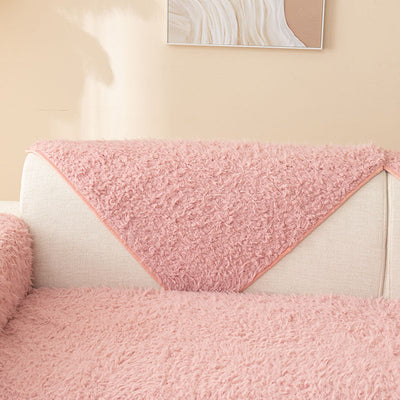 Gemütliche Plüschverdickung Anti-Rutsch Sofa-/Bänkeüberwurf