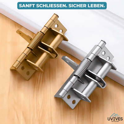 Türschließfeder | Geräuschloser Türschließer | Metall | Sanftes & Sicheres Schließen | 10×6,5×2,6 cm