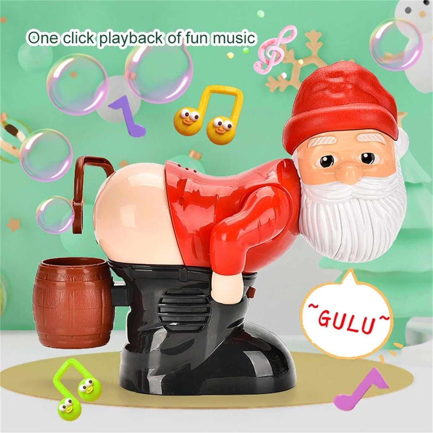 Weihnachts Seifenblasenmaschine | Santa Design | Mit Licht & Musik | Lustige Weihnachtsdeko