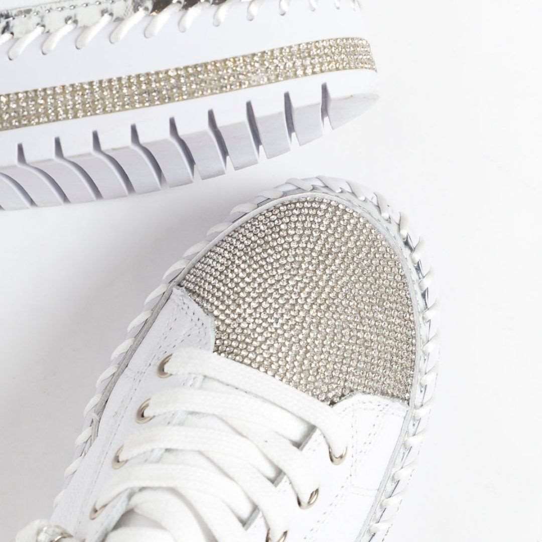 Ava™ Turnschuhe aus diamant silber leder