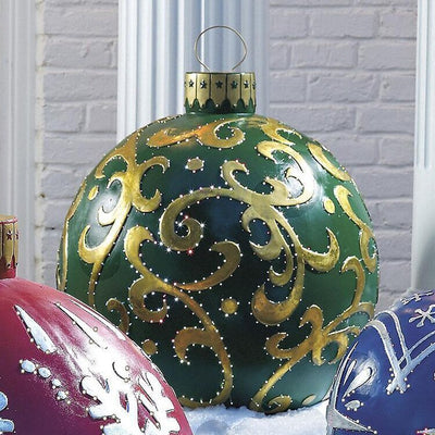 Weihnachts Deko Kugeln aufblasbar | PVC Outdoor Kugeln | Wetterfest & Wiederverwendbar | Verschiedene Designs