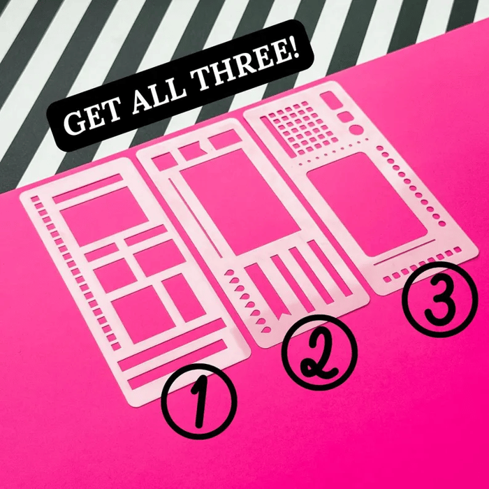 Planer Schablonen Set | Wiederverwendbare Mylar Vorlagen für Bullet Journals | 5mm Punktraster | Kreative Organisation