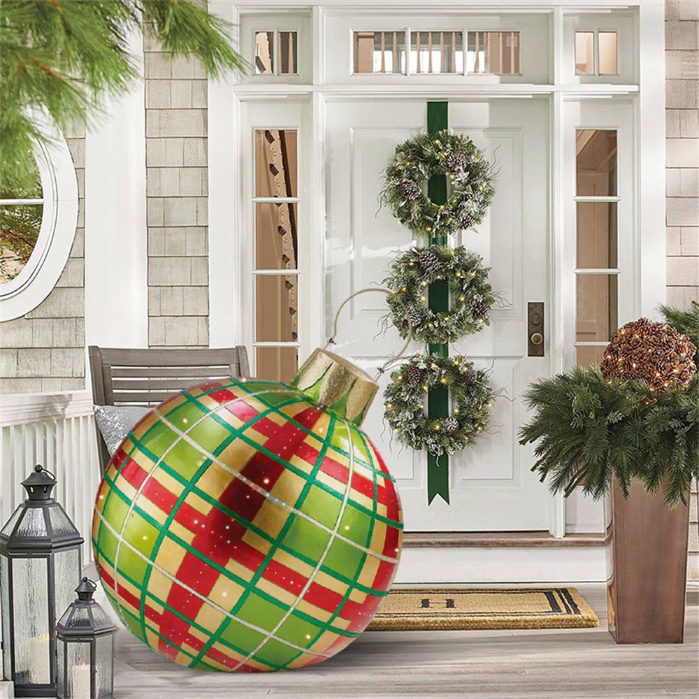 Weihnachts Deko Kugeln aufblasbar | PVC Outdoor Kugeln | Wetterfest & Wiederverwendbar | Verschiedene Designs