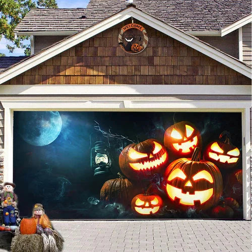 Halloween Garagentor Dekoration | Wetterfest | Langlebiges Polyester | Verschiedene Größen