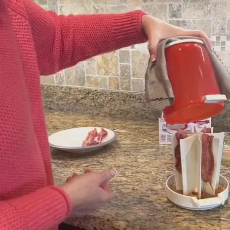 Mikrowellen Speck Kochgerät | Fettfreier Speckgarer | BPA-frei | Spülmaschinenfest & Spritzschutz