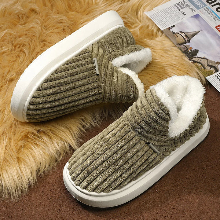 Damen Slipper | Orthopädische Unterstützung | Flauschige Cozy Sohle | Weiche Velours-Optik