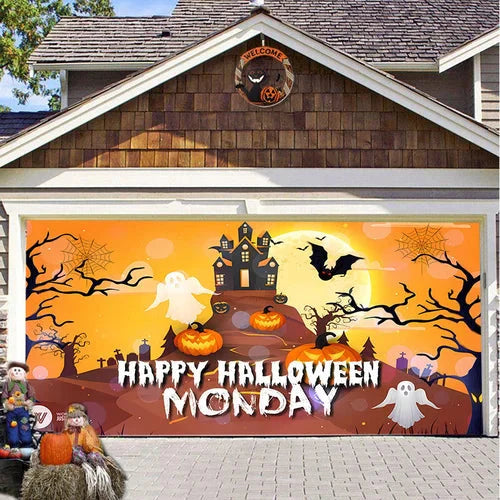 Halloween Garagentor Dekoration | Wetterfest | Langlebiges Polyester | Verschiedene Größen