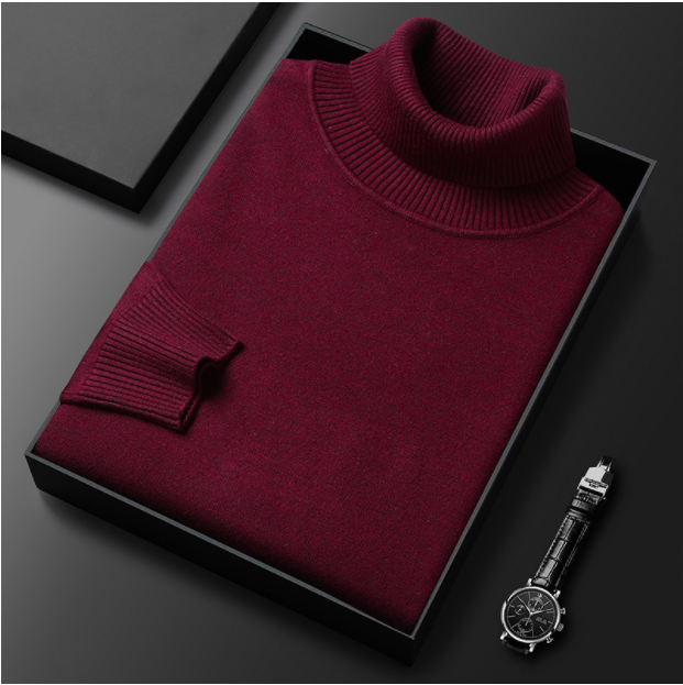 Herren Rollkragenpullover | Premium Kaschmir-Mix | Einfarbig | Weich & Warm
