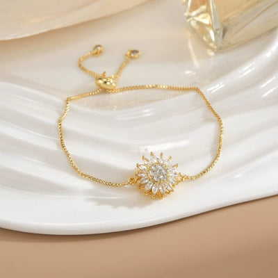 Sonnenblumen Armband | Farbwechselnder Stimmungsstein | Symbol für Freude, Stärke & positive Energie | Geschenkidee