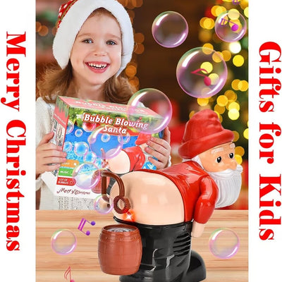 Weihnachts Seifenblasenmaschine | Santa Design | Mit Licht & Musik | Lustige Weihnachtsdeko