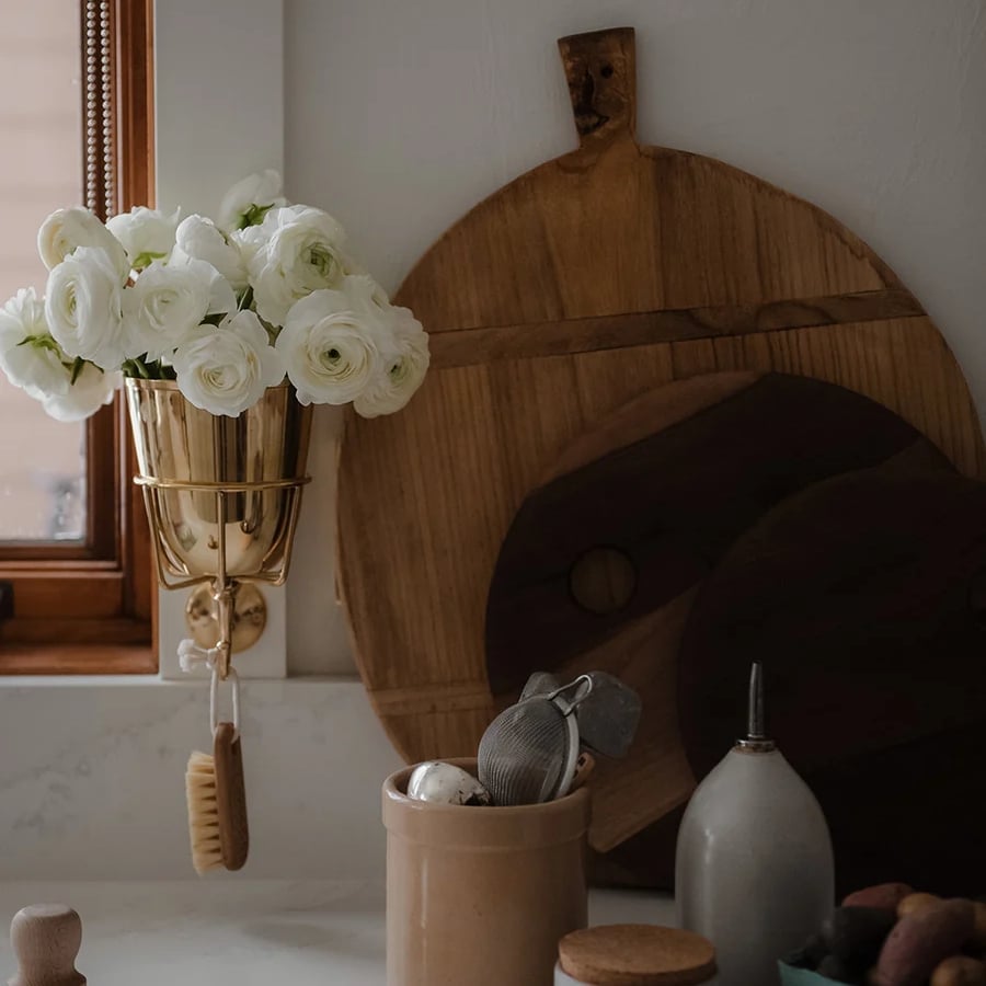 Wandgefäß im Vintage-Stil | Handgefertigt | Messing oder Nickel | Vielseitige Aufbewahrung