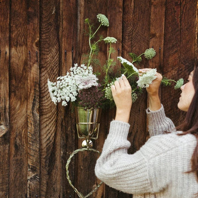 Wandgefäß im Vintage-Stil | Handgefertigt | Messing oder Nickel | Vielseitige Aufbewahrung