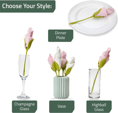 Servietten Blumenformer Set | 2 Stück | Kreative Tischdeko für Hochzeit, Sommer & Feste