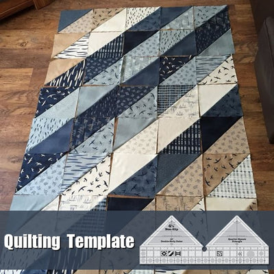 Patchwork Lineal 90° Doppelstreifen | Präzises Quilten | Zuschneiden von Dreiecken & Trapezen