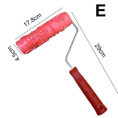 Struktur-Prägemuster Farbroller | Wanddekoration | Gummiwalze mit Griff 29cm