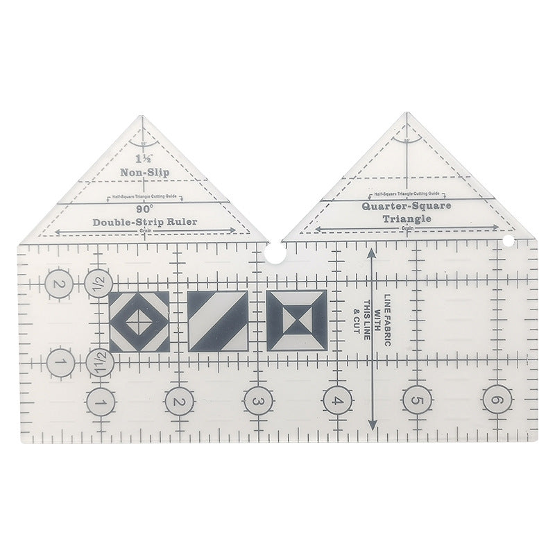 Patchwork Lineal 90° Doppelstreifen | Präzises Quilten | Zuschneiden von Dreiecken & Trapezen