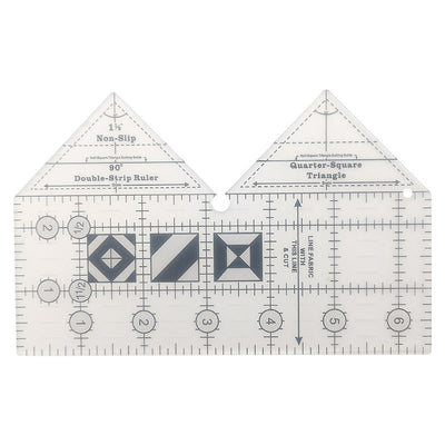 Patchwork Lineal 90° Doppelstreifen | Präzises Quilten | Zuschneiden von Dreiecken & Trapezen