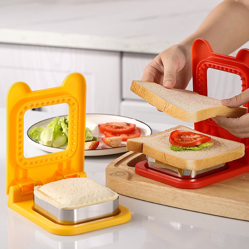 Sandwich Schneider & Presse | Ohne Kruste | Kompakter Küchenhelfer für Lunchbox & Snacks | BPA-frei & Kindersicher