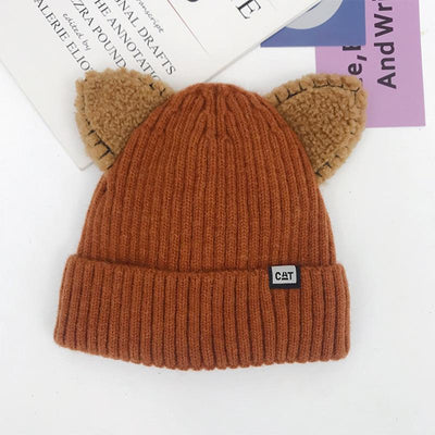 Winter-Strickmütze mit Katzenohren | Warm & Weich | Einheitsgröße für Damen