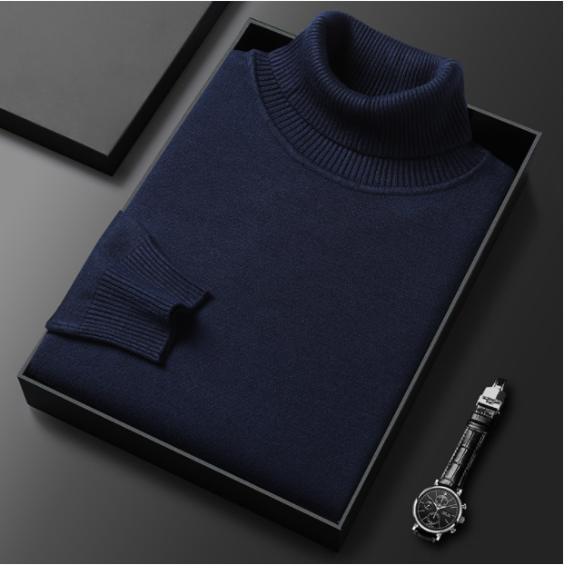 Herren Rollkragenpullover | Premium Kaschmir-Mix | Einfarbig | Weich & Warm