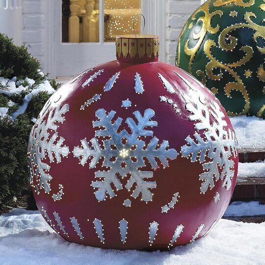 Weihnachts Deko Kugeln aufblasbar | PVC Outdoor Kugeln | Wetterfest & Wiederverwendbar | Verschiedene Designs