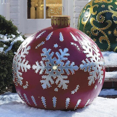 Weihnachts Deko Kugeln aufblasbar | PVC Outdoor Kugeln | Wetterfest & Wiederverwendbar | Verschiedene Designs