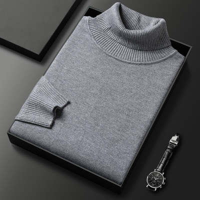 Herren Rollkragenpullover | Premium Kaschmir-Mix | Einfarbig | Weich & Warm