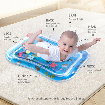 1+1 Gratis | Baby Wassermatte | Interaktive Bauchlage | Förderung Motorik & Sinne