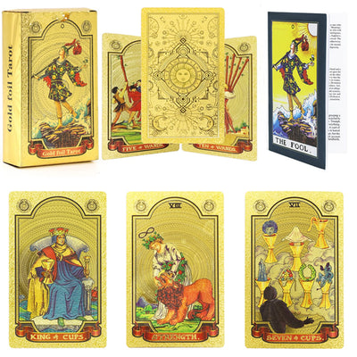 Tarotkarten Set | 78 Karten mit Anleitung | Goldprägung & Premium-Box