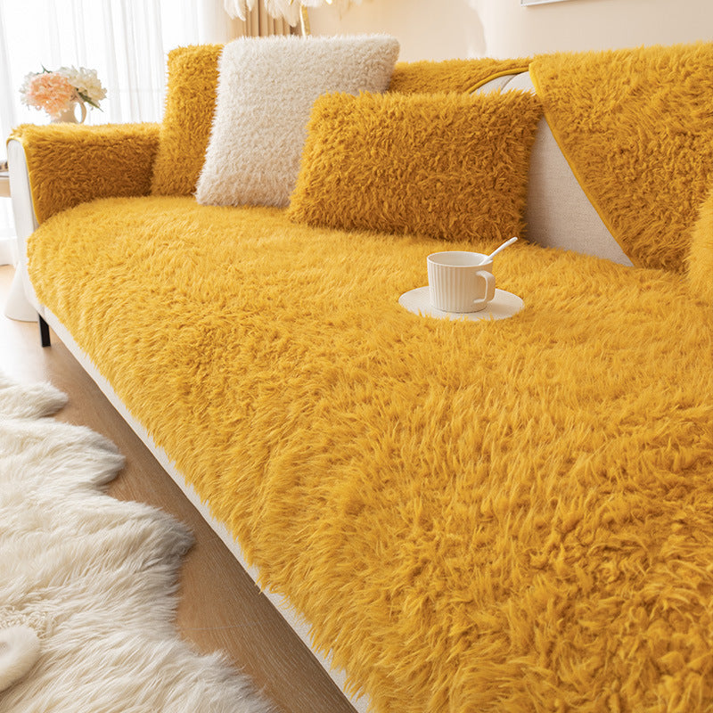 Gemütliche Plüschverdickung Anti-Rutsch Sofa-/Bänkeüberwurf