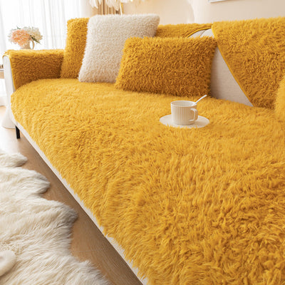 Gemütliche Plüschverdickung Anti-Rutsch Sofa-/Bänkeüberwurf