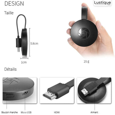 HDMI WiFi Projektor | Tragbarer Screen Mirroring Adapter | 1080P Full HD | Für iOS, Android & Windows