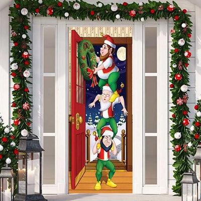 Weihnachts Türdekoration | Stoff Türcover | Waschbar & Wiederverwendbar