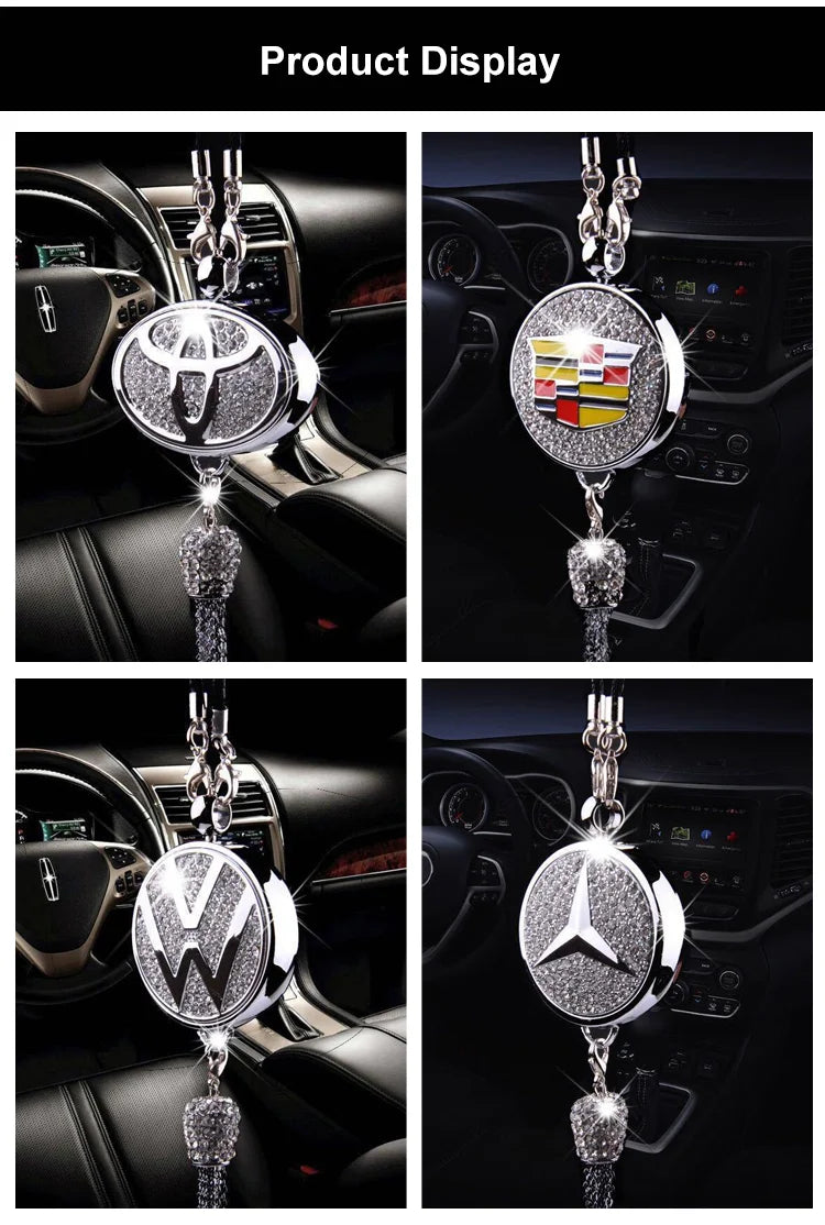 Auto-Logo Parfüm-Anhänger | Kristall & Zinklegierung | Funkelnde Dekoration & Geschenkidee