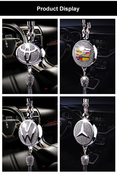 Auto-Logo Parfüm-Anhänger | Kristall & Zinklegierung | Funkelnde Dekoration & Geschenkidee