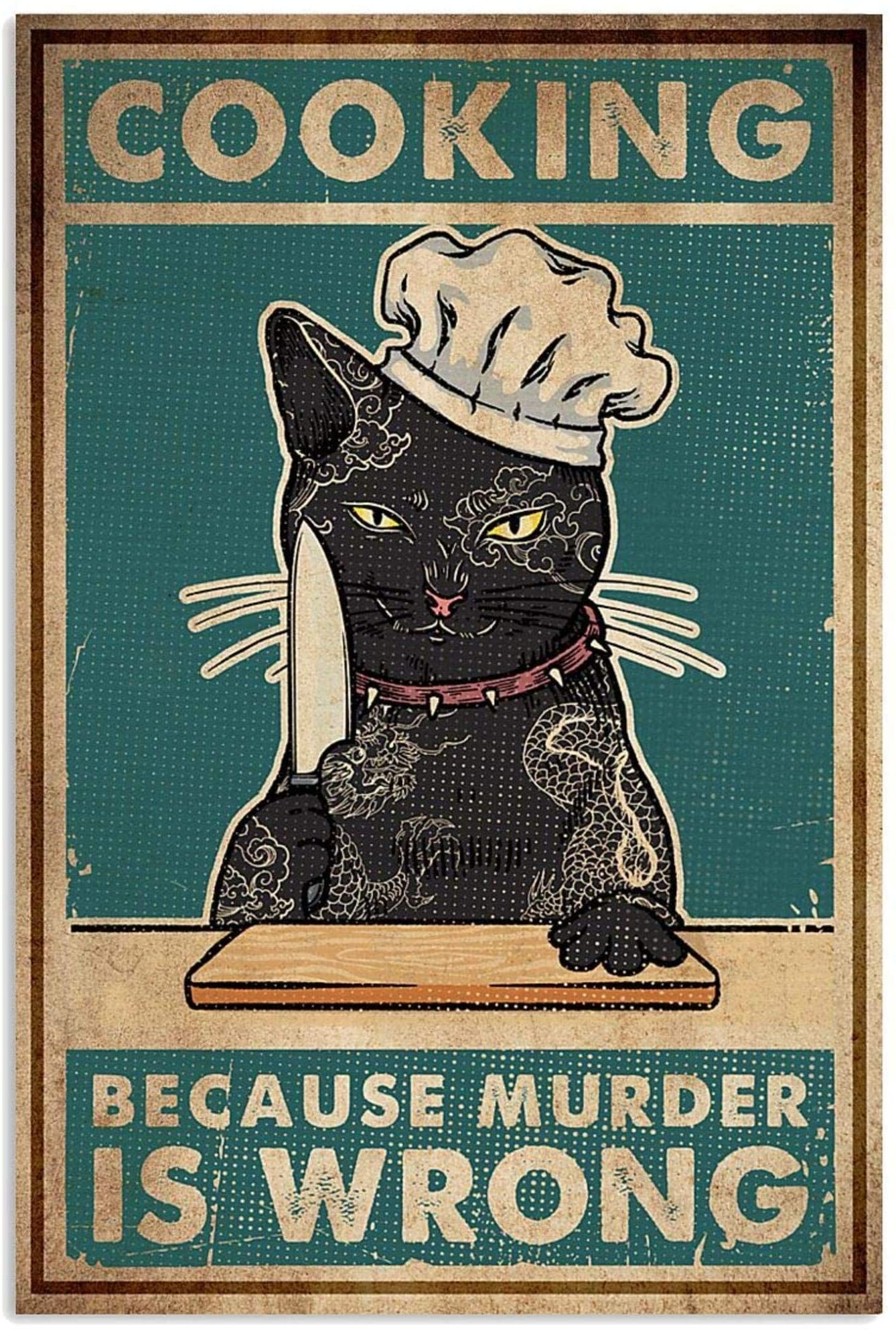 Cooking because murder is wrong -  Katze Canvas