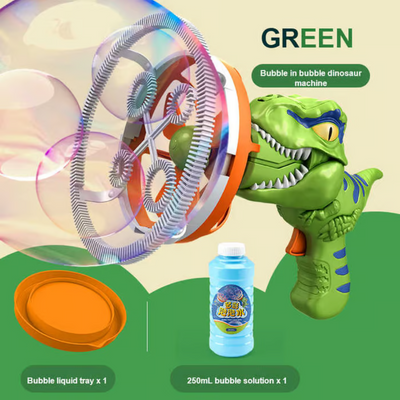 Dinosaurier Seifenblasen Blaster | Tragbar & Leise | Kindersicheres ABS